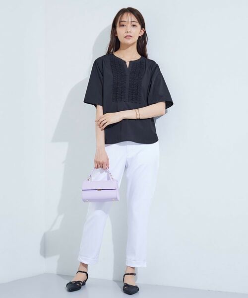 INDIVI / インディヴィ シャツ・ブラウス | 【洗える】胸元タックフリルブラウス | 詳細8