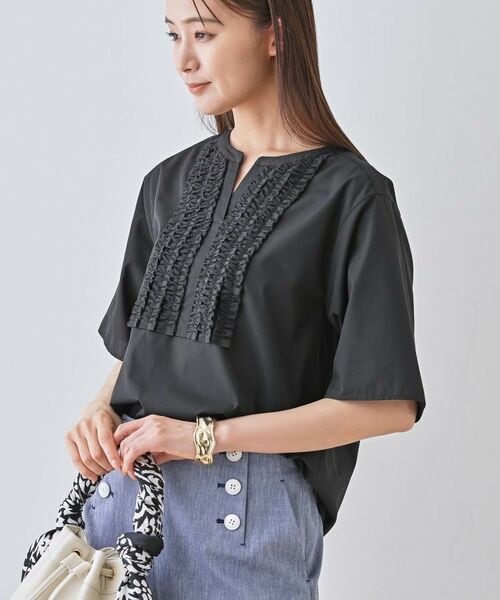 INDIVI / インディヴィ シャツ・ブラウス | 【洗える】胸元タックフリルブラウス | 詳細9