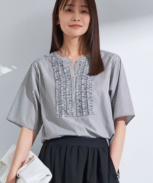 ブラウス シャツ タックワイドフレアシャツ レディース STYLEMIXER ブラウス シャツ タックワイドフレアシャツ