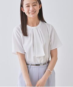 INDIVI / インディヴィ シャツ・ブラウス | 【洗える／UVケア】幾何学柄＆無地ボウタイブラウス