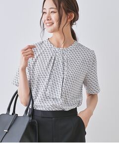 INDIVI / インディヴィ シャツ・ブラウス | 【洗える／UVケア】幾何学柄＆無地ボウタイブラウス