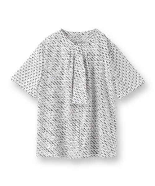 INDIVI / インディヴィ シャツ・ブラウス | 【洗える／UVケア】幾何学柄＆無地ボウタイブラウス | 詳細1