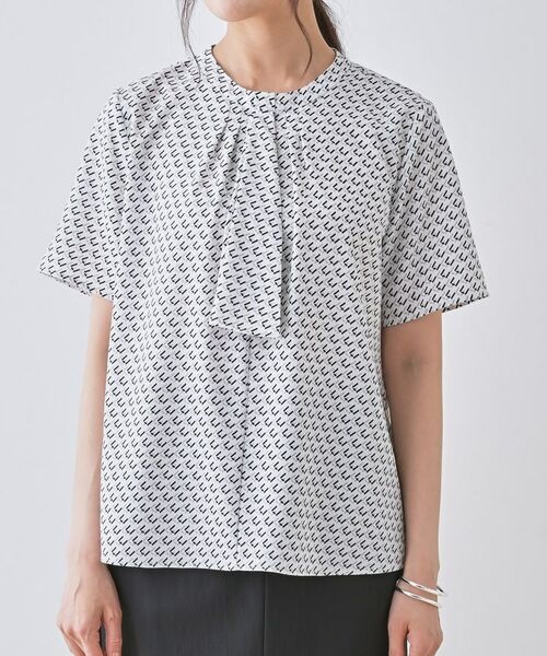 INDIVI / インディヴィ シャツ・ブラウス | 【洗える／UVケア】幾何学柄＆無地ボウタイブラウス | 詳細18