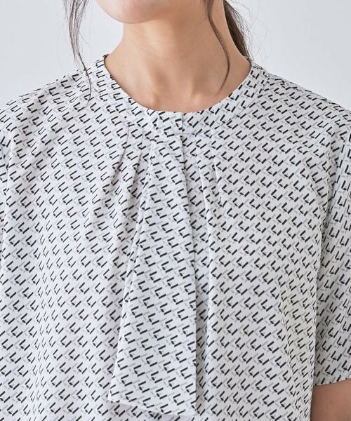 INDIVI / インディヴィ シャツ・ブラウス | 【洗える／UVケア】幾何学柄＆無地ボウタイブラウス | 詳細21