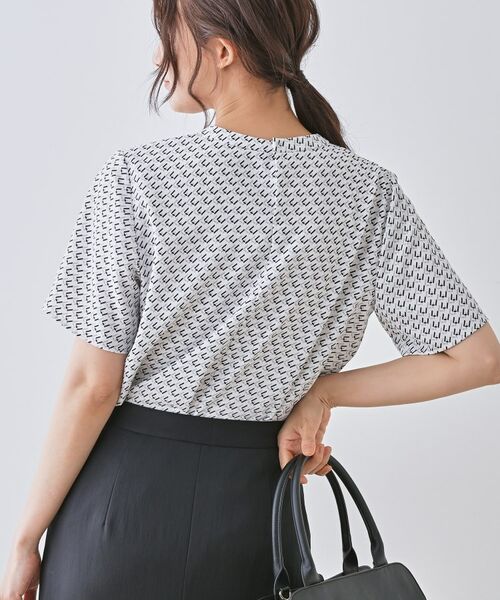 INDIVI / インディヴィ シャツ・ブラウス | 【洗える／UVケア】幾何学柄＆無地ボウタイブラウス | 詳細6