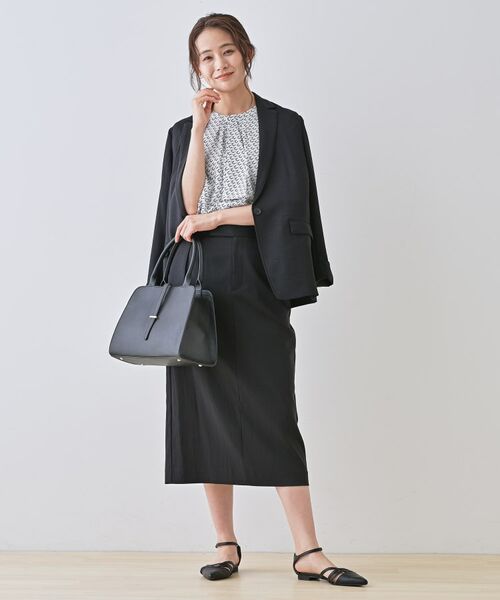 INDIVI / インディヴィ シャツ・ブラウス | 【洗える／UVケア】幾何学柄＆無地ボウタイブラウス | 詳細8