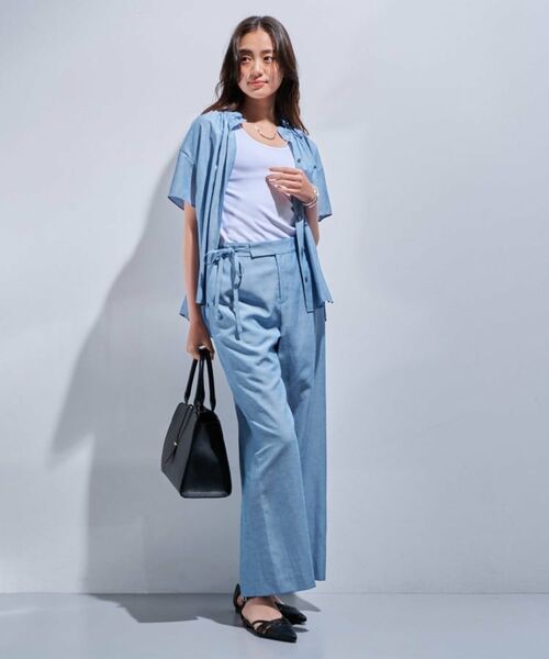 INDIVI / インディヴィ パンツ | 【日本製/SETUP可能】ソフトダンガリーワイドパンツ | 詳細8