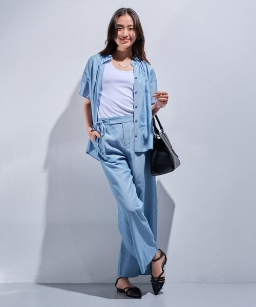 INDIVI / インディヴィ シャツ・ブラウス | 【日本製/SETUP可能】ソフトダンガリーブラウス | 詳細8