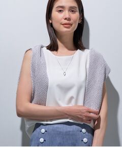 INDIVI / インディヴィ カットソー | 【インナーとしても活躍！／SETUP可能】ジョーゼット ノースリーブトップス