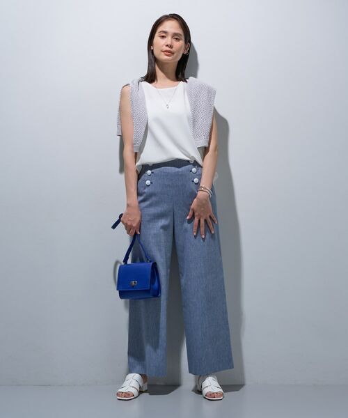 INDIVI / インディヴィ カットソー | 【インナーとしても活躍！／SETUP可能】ジョーゼット ノースリーブトップス | 詳細3