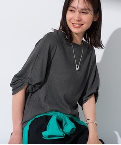 INDIVI / インディヴィ カットソー | 【UVケア／吸汗速乾】凹凸素材ねじり袖トップス