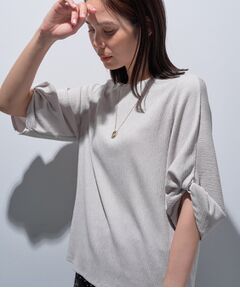 INDIVI / インディヴィ カットソー | 【UVケア／吸汗速乾】凹凸素材ねじり袖トップス