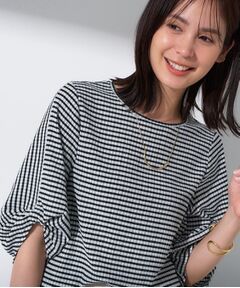 INDIVI / インディヴィ カットソー | 【UVケア／吸汗速乾】凹凸素材ねじり袖トップス