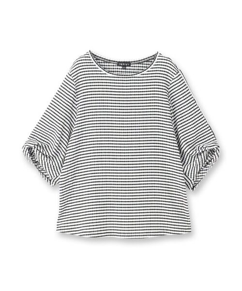 INDIVI / インディヴィ カットソー | 【UVケア/吸汗速乾】凹凸素材ねじり袖トップス | 詳細1