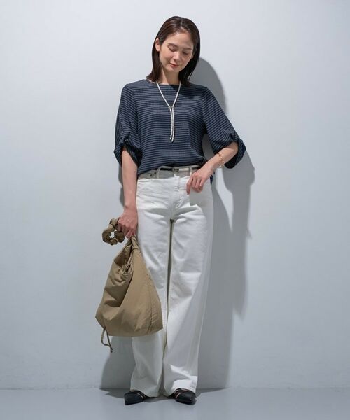 INDIVI / インディヴィ カットソー | 【UVケア/吸汗速乾】凹凸素材ねじり袖トップス | 詳細11