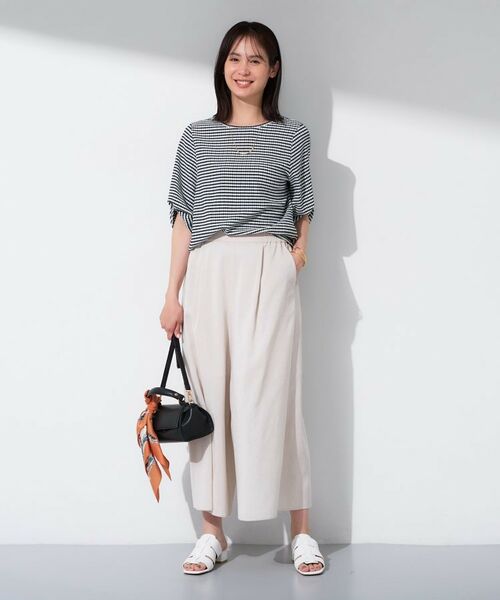 INDIVI / インディヴィ カットソー | 【UVケア/吸汗速乾】凹凸素材ねじり袖トップス | 詳細16