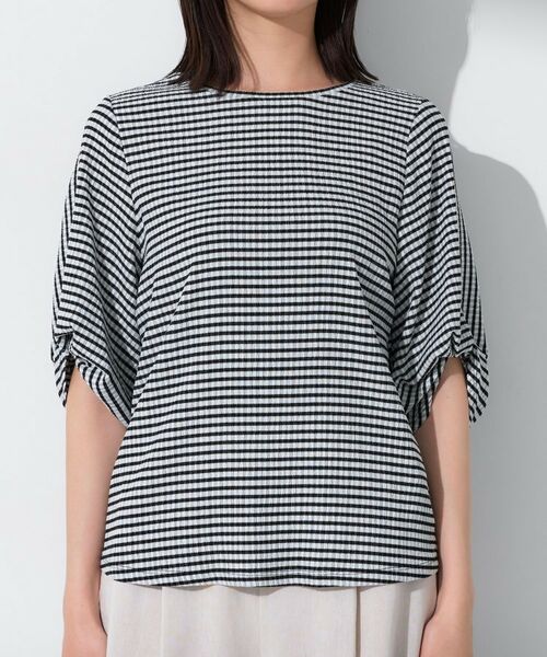 INDIVI / インディヴィ カットソー | 【UVケア/吸汗速乾】凹凸素材ねじり袖トップス | 詳細18