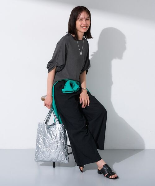 INDIVI / インディヴィ カットソー | 【UVケア/吸汗速乾】凹凸素材ねじり袖トップス | 詳細4