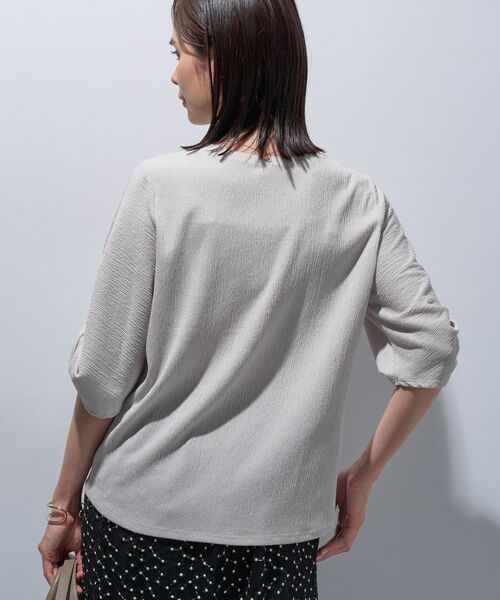 INDIVI / インディヴィ カットソー | 【UVケア/吸汗速乾】凹凸素材ねじり袖トップス | 詳細7