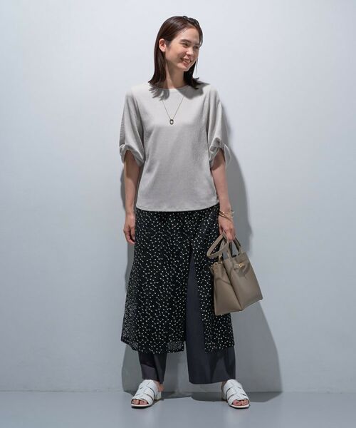 INDIVI / インディヴィ カットソー | 【UVケア/吸汗速乾】凹凸素材ねじり袖トップス | 詳細8