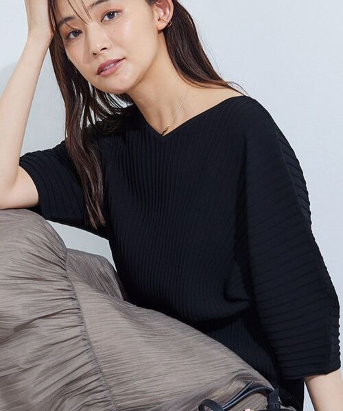 INDIVI / インディヴィ カットソー | 【二の腕カバー/スタイルアップ】ドライタッチストレッチニット | 詳細10