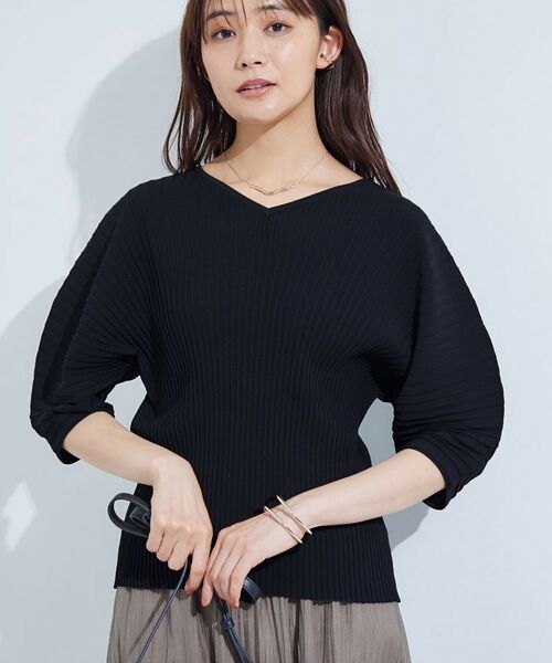 INDIVI / インディヴィ カットソー | 【二の腕カバー/スタイルアップ】ドライタッチストレッチニット | 詳細11