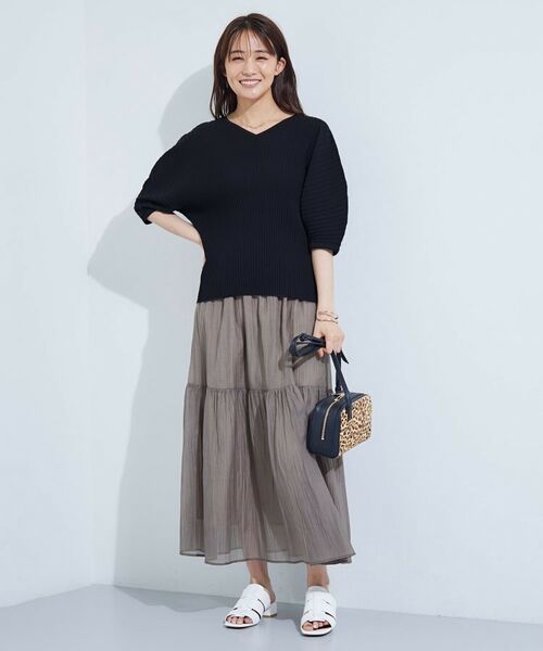 INDIVI / インディヴィ カットソー | 【二の腕カバー/スタイルアップ】ドライタッチストレッチニット | 詳細12