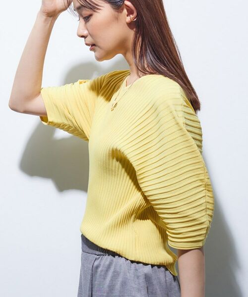 INDIVI / インディヴィ カットソー | 【二の腕カバー/スタイルアップ】ドライタッチストレッチニット | 詳細15