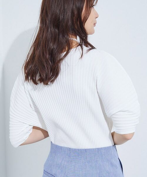 INDIVI / インディヴィ カットソー | 【二の腕カバー/スタイルアップ】ドライタッチストレッチニット | 詳細3