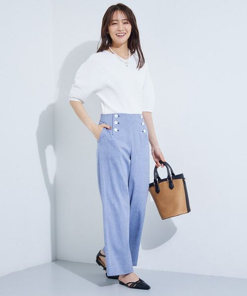 INDIVI / インディヴィ カットソー | 【二の腕カバー/スタイルアップ】ドライタッチストレッチニット | 詳細4