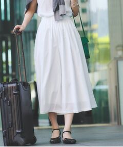 INDIVI / インディヴィ ショート・ハーフ・半端丈パンツ | 【クールエアー素材／UVケア／セットアップ可能】エアリーフレアパンツ