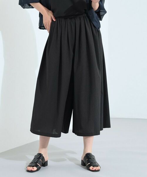 INDIVI / インディヴィ ショート・ハーフ・半端丈パンツ | 【クールエアー素材／UVケア／セットアップ可能】エアリーフレアパンツ | 詳細10