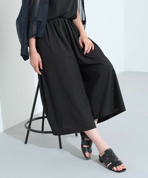 INDIVI / インディヴィ ショート・ハーフ・半端丈パンツ | 【クールエアー素材／UVケア／セットアップ可能】エアリーフレアパンツ | 詳細28