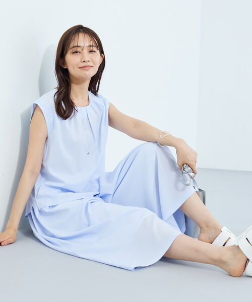 INDIVI / インディヴィ ショート・ハーフ・半端丈パンツ | 【クールエアー素材／UVケア／セットアップ可能】エアリーフレアパンツ | 詳細7