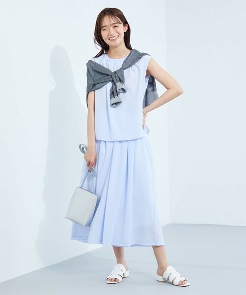 INDIVI / インディヴィ ショート・ハーフ・半端丈パンツ | 【クールエアー素材／UVケア／セットアップ可能】エアリーフレアパンツ | 詳細8