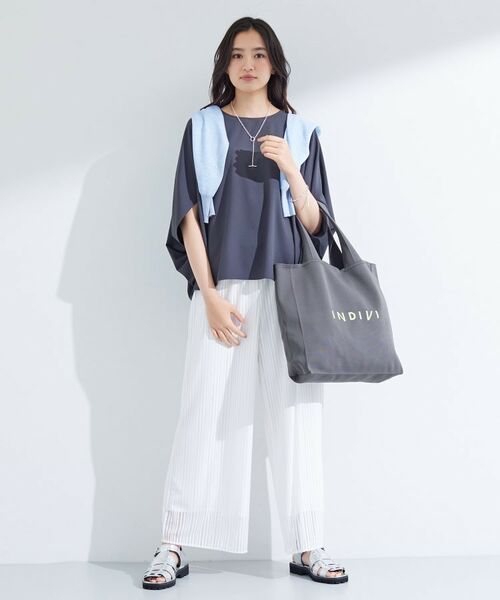 INDIVI / インディヴィ パンツ | 【洗える/セットアップ可能】ラッセルワイドパンツ | 詳細4