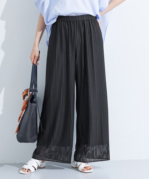 INDIVI / インディヴィ パンツ | 【洗える/セットアップ可能】ラッセルワイドパンツ(ブラック(019))