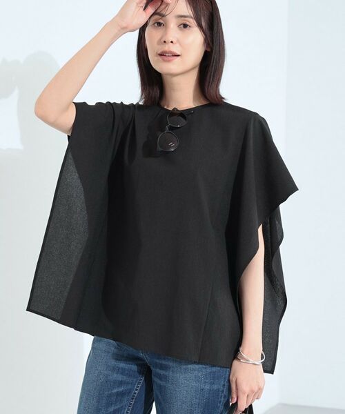 INDIVI/インディヴィ 【クールエアー素材/UVケア/吸汗速乾】エアリースクエアブラウス ブラック(019) 38(M) INDIVI/インディヴィ 【クールエアー素材/UVケア/吸汗速乾】エアリースクエアブラウス ブラック(019) 38(M)
