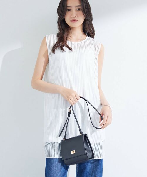 INDIVI / インディヴィ チュニック | 【洗える/セットアップ可能】ラッセルチュニック(ホワイト(001))