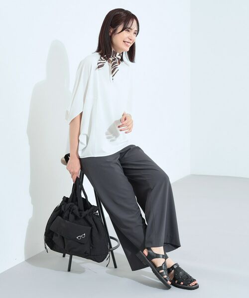 INDIVI / インディヴィ シャツ・ブラウス | 【体型カバー/SETUP可能】ジョーゼット　ドルマンブラウス | 詳細4