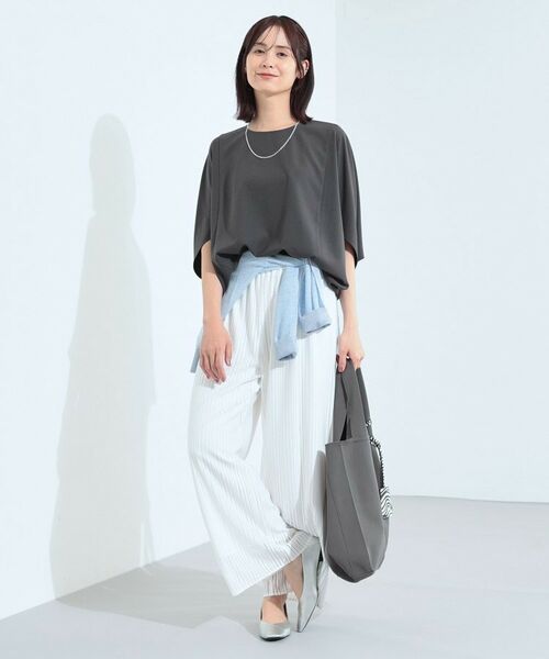 INDIVI / インディヴィ シャツ・ブラウス | 【体型カバー/SETUP可能】ジョーゼット　ドルマンブラウス | 詳細7