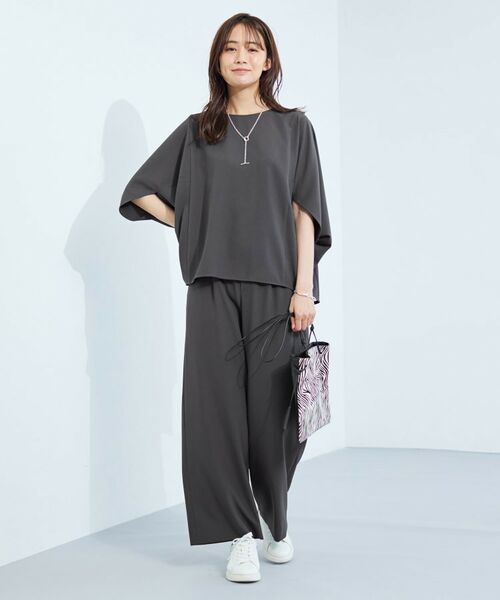 INDIVI / インディヴィ シャツ・ブラウス | 【体型カバー/SETUP可能】ジョーゼット　ドルマンブラウス | 詳細8