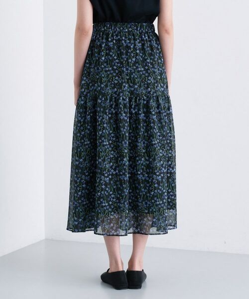 INDIVI / インディヴィ ロング・マキシ丈スカート | 【秋映え柄/セットアップ可能】フラワーシフォンスカート | 詳細12