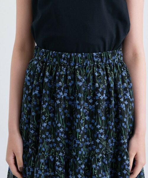 INDIVI / インディヴィ ロング・マキシ丈スカート | 【秋映え柄/セットアップ可能】フラワーシフォンスカート | 詳細13