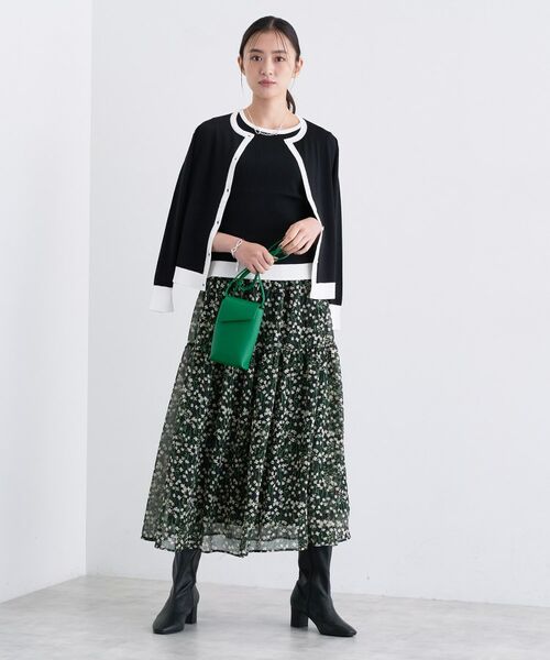 INDIVI / インディヴィ ロング・マキシ丈スカート | 【秋映え柄/セットアップ可能】フラワーシフォンスカート | 詳細3