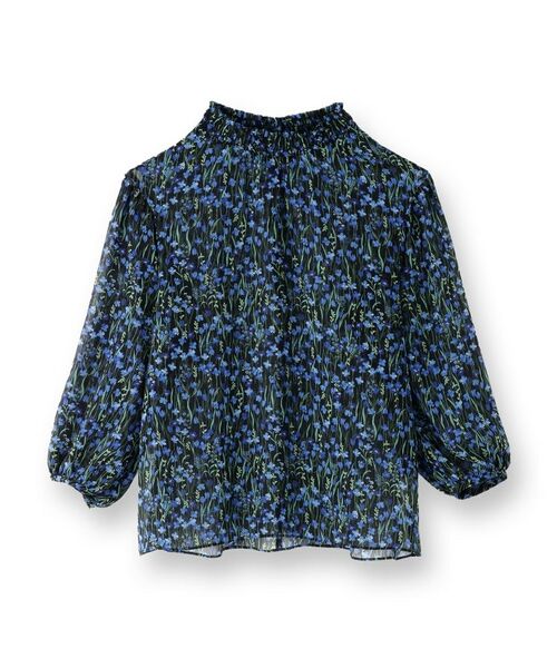 INDIVI / インディヴィ シャツ・ブラウス | 【秋映え柄/セットアップ可能】フラワーシフォンブラウス | 詳細1