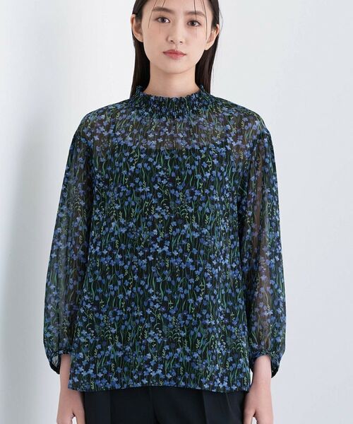 INDIVI / インディヴィ シャツ・ブラウス | 【秋映え柄/セットアップ可能】フラワーシフォンブラウス | 詳細10