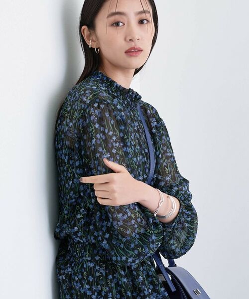 INDIVI / インディヴィ シャツ・ブラウス | 【秋映え柄/セットアップ可能】フラワーシフォンブラウス | 詳細6