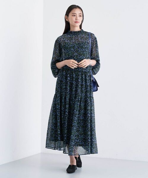 INDIVI / インディヴィ シャツ・ブラウス | 【秋映え柄/セットアップ可能】フラワーシフォンブラウス | 詳細7