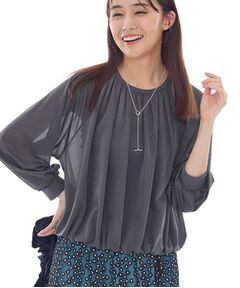 INDIVI / インディヴィ カットソー | 【体型カバー／マシンウォッシュ対応】シアージャージトップス